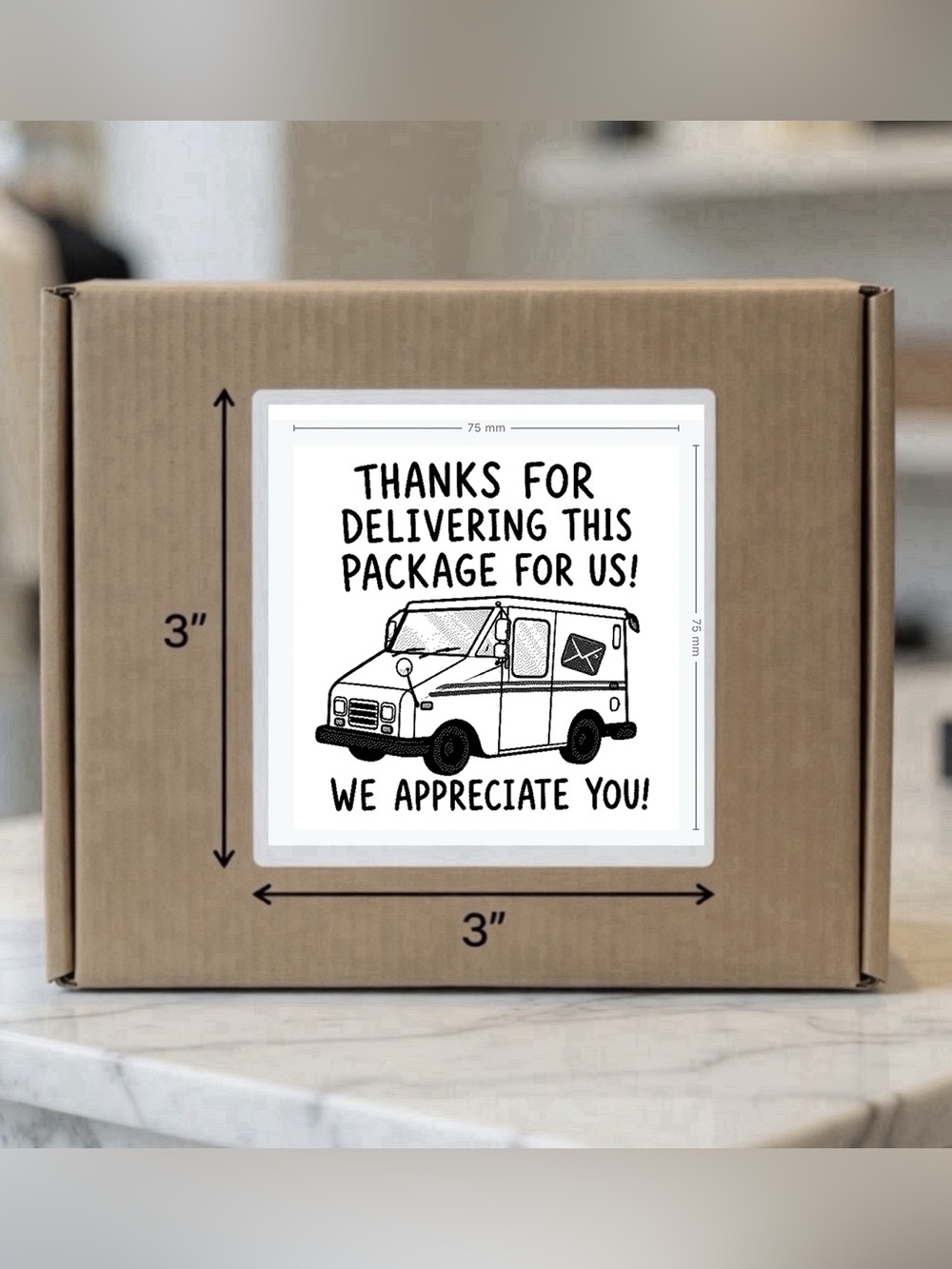 Delivery Truck Thank You Sticker 
3”x3”-100ct.